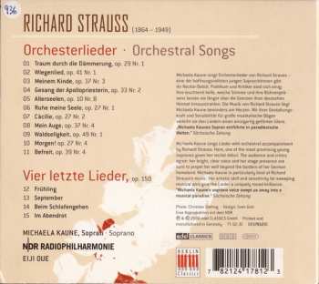 CD Richard Strauss: Vier Letzte Lieder • Orchesterlieder = Four Last Songs • Orchestral Songs 321789