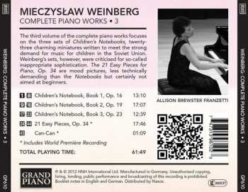 CD Mieczysław Weinberg: Complete Piano Works ･ 3, Children's Notebooks, Opp. 16, 19 And 23 ･ 21 Easy Pieces, Op. 34 ･  Can-Can 259384