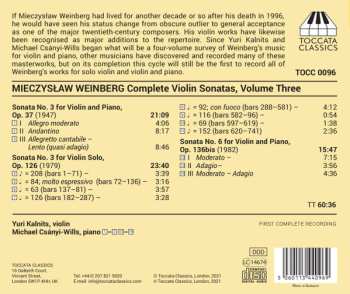 CD Mieczysław Weinberg: Complete Violin Sonatas, Volume Three 572618