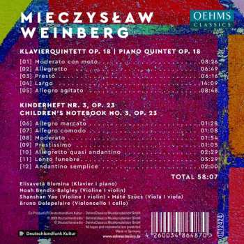 CD Mieczysław Weinberg: Piano Quintet, Op. 18 ; Children’s Notebook No. 3, Op. 23 552402