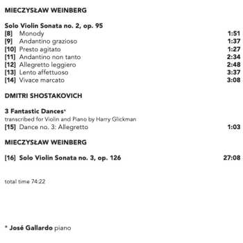 SACD Mieczysław Weinberg: Solo Sonatas For Violin Nos. 1 - 3 546689