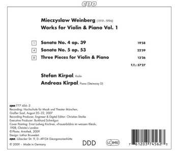 CD Mieczysław Weinberg: Works For Violin & Piano Vol. 1 451494