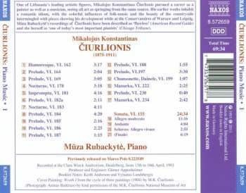 CD Muza Rubackyte: Piano Music 1 · Sonata · Preludes · Nocturne 422031