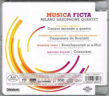 SACD Milano Saxophone Quartet: Musica Ficta 450871