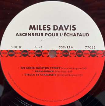 LP/CD Miles Davis: Ascenseur Pour L'échafaud (Lift To The Scaffold) 77115