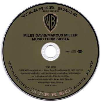 CD Miles Davis: Music From Siesta LTD 640352