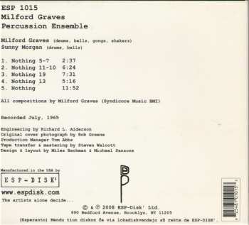 CD Milford Graves: Percussion Ensemble 613261