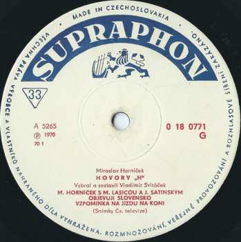 LP Miroslav Horníček: Hovory "H" 43735