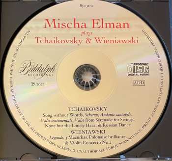 CD Pyotr Ilyich Tchaikovsky: Mischa Elman Plays Tchaikovsky & Wieniawski 576322