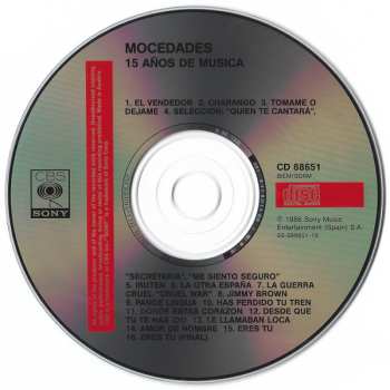 CD Mocedades: 15 Años De Musica 634432