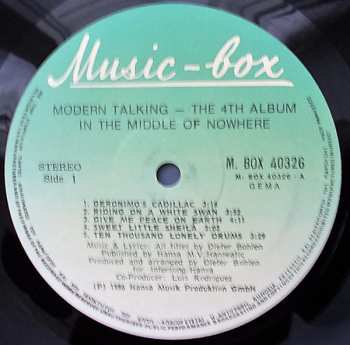 LP Modern Talking: In The Middle Of Nowhere - The 4th Album 565525