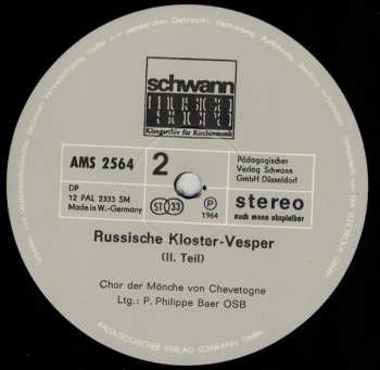 LP Monastère Bénédictin Chevetogne: Russische Kloster-Vesper 515882