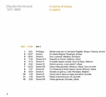 3CD Claudio Monteverdi: Il Ritorno D'Ulisse In Patria 476036