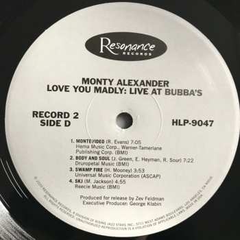 2LP Monty Alexander: Love You Madly: Live At  Bubba's DLX | LTD | NUM 580125