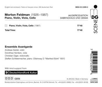 CD Morton Feldman: Piano, Violin, Viola, Cello 566676