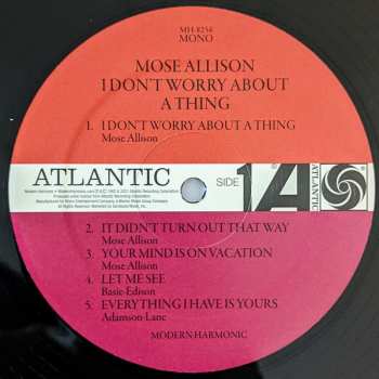 LP Mose Allison: I Don't Worry About A Thing 596386