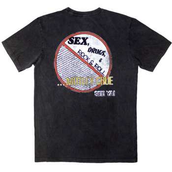 Merch Mötley Crüe: Motley Crue Unisex Stone Wash T-shirt: No Fun Tour '84 (back Print) (small) S