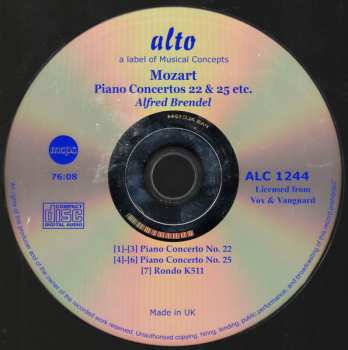 CD Wolfgang Amadeus Mozart: Piano Concertos 22 & 25 Etc. 651136