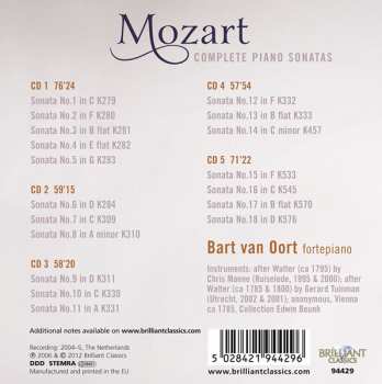 5CD Wolfgang Amadeus Mozart: Complete Piano Sonatas 622587