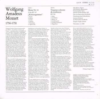 LP Wolfgang Amadeus Mozart: Messe C-dur KV 317  »Krönungsmesse« / Vesperae Solennes De Confessore KV 339 591498