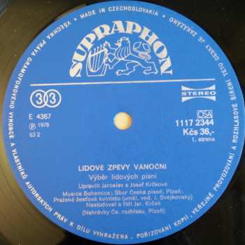 LP Musica Bohemica: Lidové Zpěvy Vánoční 476356