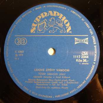 LP Musica Bohemica: Lidové Zpěvy Vánoční 639196