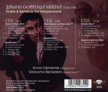 3CD Johann Gottfried Müthel: Duets & Sonatas For Harpsichord 614426