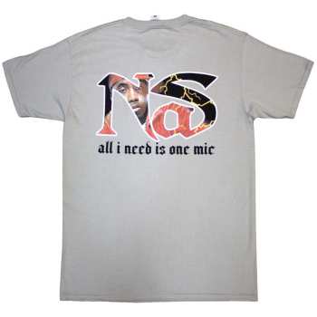 Merch Nas: Nas Unisex T-shirt: One Mic (back Print) (small) S