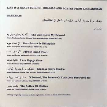 CD Nashenas: Life Is A Heavy Burden: Ghazals And Poetry From Afghanistan 560884