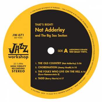 LP Nat Adderley And The Big Sax Section: That's Right! LTD 368568