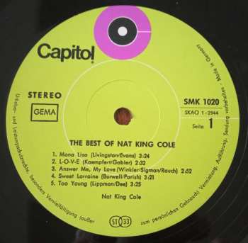 LP Nat King Cole: The Best Of Nat King Cole 589143