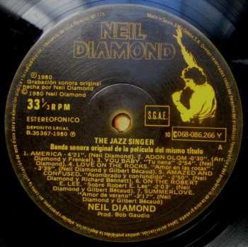 LP Neil Diamond: The Jazz Singer (Canciones De La Banda Sonora Original De La Película) 628828