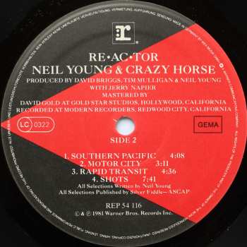 LP Neil Young & Crazy Horse: Reactor 540022