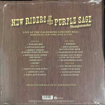 2LP New Riders Of The Purple Sage: Hempsteader: Live At The Calderone Concert Hall, Hempstead, New York, June 25, 1976 CLR 643893