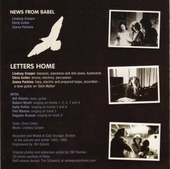 3CD News From Babel: Sirens And Silences / Work Resumed On The Tower / Letters Home 584214