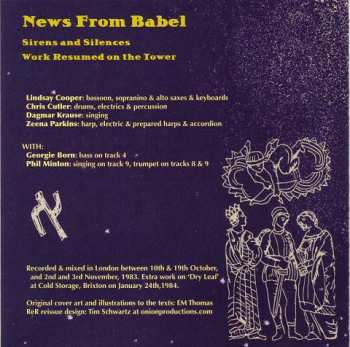 3CD News From Babel: Sirens And Silences / Work Resumed On The Tower / Letters Home 584214