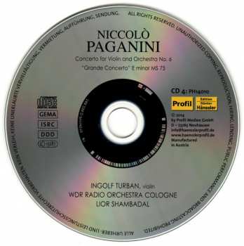 4CD Niccolò Paganini: Concertos for Violin and Orchestra I - IV 315242