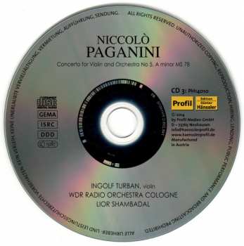 4CD Niccolò Paganini: Concertos for Violin and Orchestra I - IV 315242