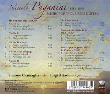 CD Niccolò Paganini: Music For Viola And Guitar 193561