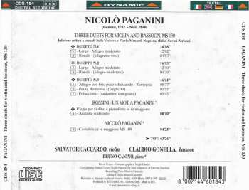 CD Salvatore Accardo: Three Duets For Violin And Bassoon 296279