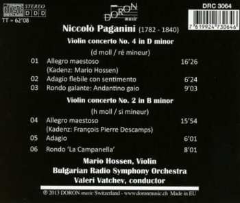 CD Niccolò Paganini: Violin Concertos Nos. 2 & 4 564555