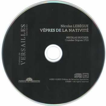 CD Nicolas-Antoine Lebègue: Vêpres De La Nativité  587216