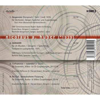 CD Nicolaus A. Huber: Gespenster; Harakiri; L'inframince - Extended; No Exit Verwunschene Fixierung 564434