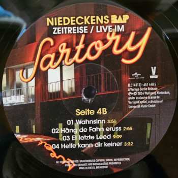 4LP BAP: Zeitreise / Live Im Sartory 630790