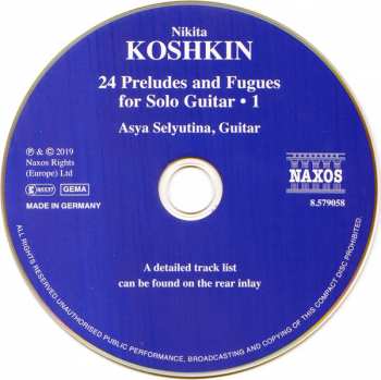 CD Nikita Koshkin: 24 Preludes And Fugues For Solo Guitar • 1 345212