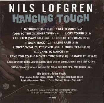 CD Nils Lofgren: Hanging Tough 1977 Live Radio Broadcast 431238