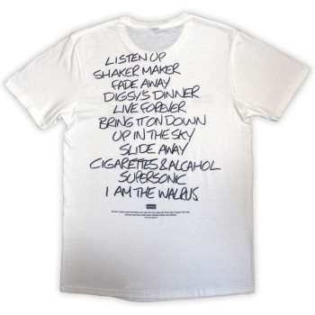 Merch Oasis: Oasis Unisex T-shirt: Definitely Maybe Aaa Setlist (back Print) (small) S