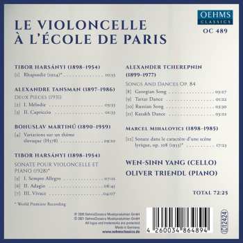 CD Oliver Triendl: Le Violoncelle À L'École De Paris 572848