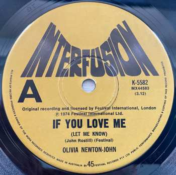 Album Olivia Newton-John: If You Love Me (Let Me Know)