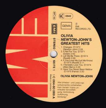 LP Olivia Newton-John: Olivia Newton-John's Greatest Hits 638371